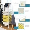 thumbnail image 5 of BOBOKY  6 Storage Drawer Cart Rolling Organizer Cart for Tools Scrapbook Paper Home Office School Multipurpose Mobile Utility Cart (Beige & Yellow), 5 of 9
