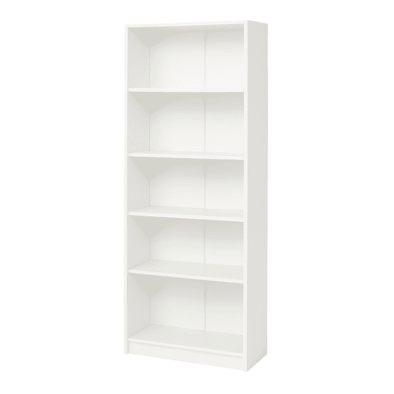 Xukmct 5 Shelves Wood Bookshelf Bookcase Book Display Storage Rack for Living Room, Office, Bedroom, White