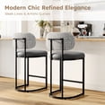 thumbnail image 3 of MF Studio Counter Height Bar Stool with Back Set of 4, 24.8" Modern PU Upholstered Bar Chair with Large Chenille Back and Metal Frame, Gray, 3 of 9
