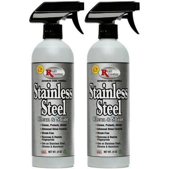Rock Doctor Stainless Steel Cleaner & Protectant - Streak-Free - 2 Pack, 24 oz