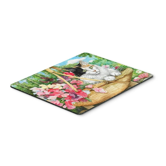 Cat In Basket Mouse Pad Hot Pad or Trivet