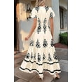 thumbnail image 6 of Womens 2025 Summer Casual V Neck Boho Maxi Dress Flowy Aline Bell Sleeve Tiered Floral Dresses with Pocket S, 6 of 7