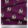 thumbnail image 3 of Soimoi Polyester Crepe Fabric Bow,Hat & Pug Dog Decor Fabric Printed Yard 42 Inch Wide, 3 of 3