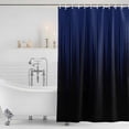 thumbnail image 3 of Navy Blue Black Ombre Shower Curtain, Waterproof Shower Curtains for Bathroom, Modern Abstract Striped Gradient Washable Fabric Bathtub Curtain Set Bath Decor with 12 Hooks 48"x72", 3 of 8