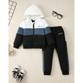 thumbnail image 2 of 4T Baby Boys Clothes 4T Boys 2PCS Hoodie Outfits Set Toddler Boys Long Sleeve Hoodie Top Pants Set Black, 2 of 9