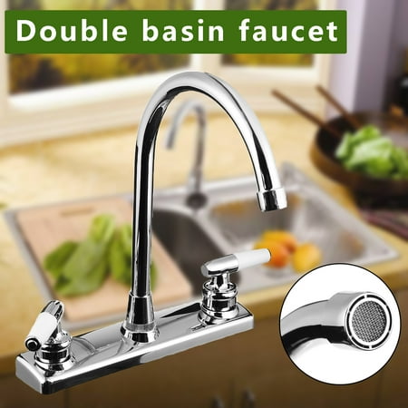 RV / Motor and Mobile Home Kitchen Faucet 2 Holes 2 Handles Basin Sink Mixer