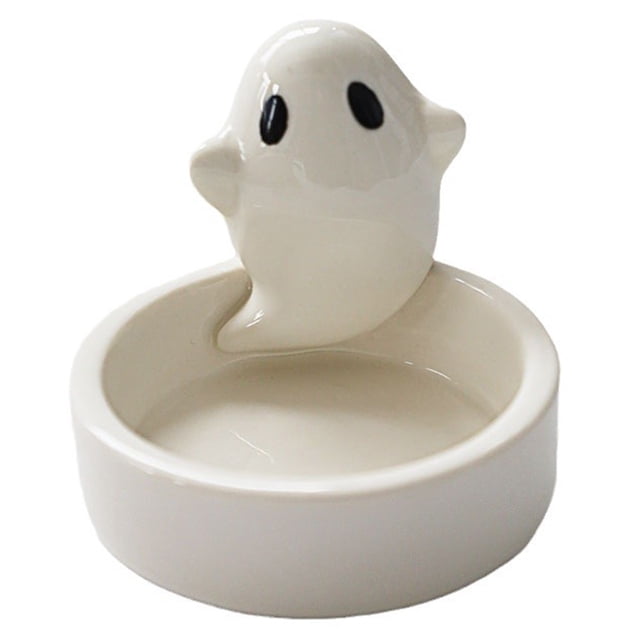 Portavelas con forma de fantasma Cgtredaw cerámica para mesa Boda Halloween