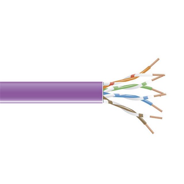 GigaTrue 550 CAT6 550-MHz Stranded Bulk PVC Cable - 24 AWG, Purple - 1000 ft.