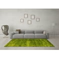 thumbnail image 3 of Ahgly Company Machine Washable Indoor Square Oriental Yellow Industrial Area Rugs, 3' Square, 3 of 4