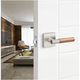thumbnail image 3 of Sure-Loc Ap101-Sq Grip Aspra Square Passage Door Lever Set - Satin Brass / Walnut, 3 of 5