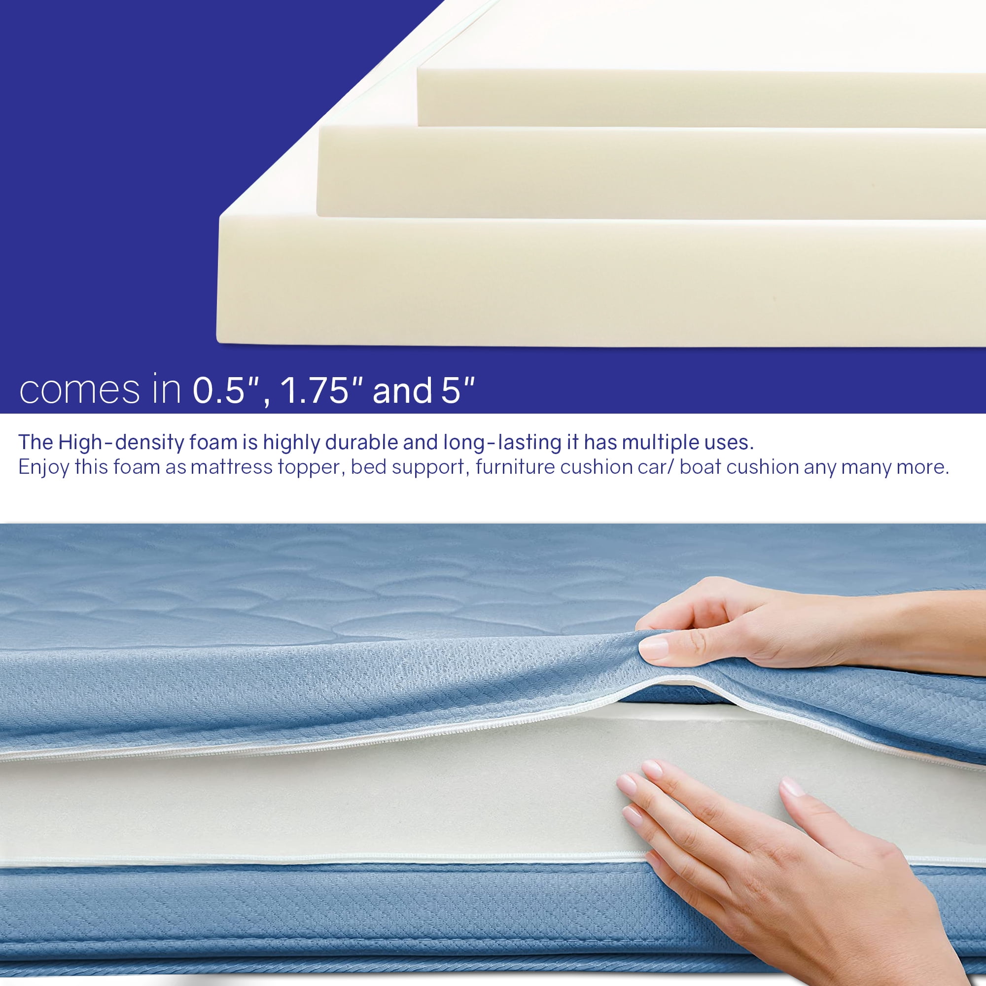High Density Foam Durable Car/ Boat cushion Cushion By Gowtun 59" x 78" x 1 3/4"