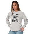 thumbnail image 5 of Got Little Dirt Boots Cute Southern Women's Long Sleeve T Shirt Brisco Brands M, 5 of 6