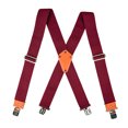 thumbnail image 2 of MELOTOUGH Heavy Duty Clip Suspenders for Men Men s Adjustable X Back Mens Suspenders Straps with Clips Burgundy, 2 of 9