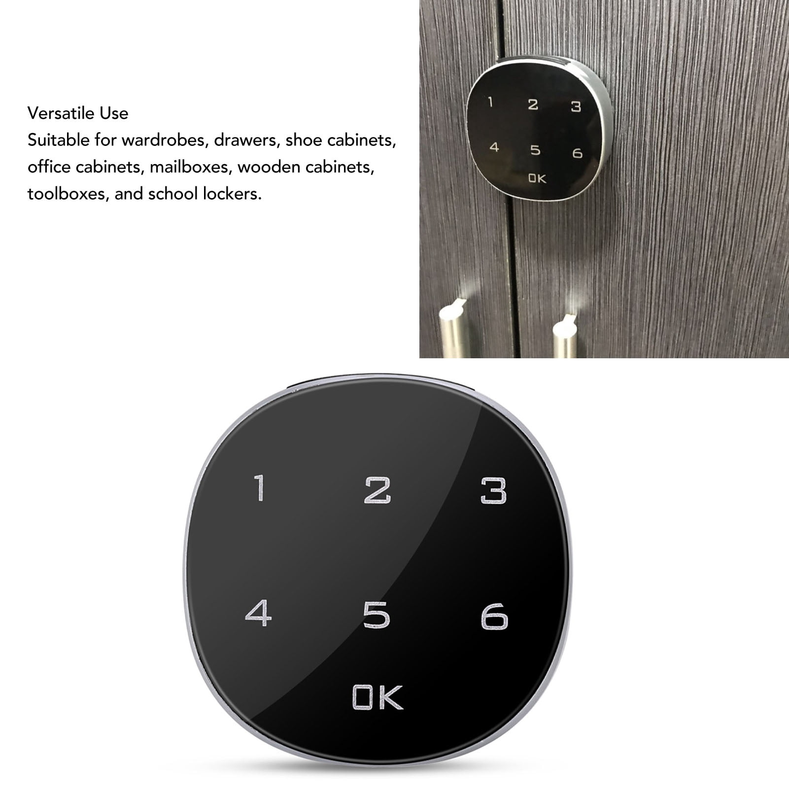 BIMZUC Electronic Cabinet Lock Zinc Alloy Enhanced Safety Flexible Setting Digital Password Keyless Lock for Wardrobe Drawer 0.79 inches / 20 mm