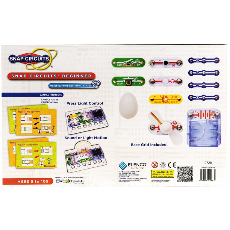 Elenco Snap Circuits Beginner - STEM Science Toy Kit for Kids