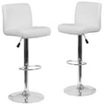 thumbnail image 2 of BizChair 2 Pack Contemporary White Vinyl Adjustable Height Barstool with Rolled Seat and Chrome Base, 2 of 14
