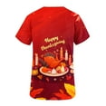 thumbnail image 5 of Xfvqtps Thanksgiving Scrub Tops for Women Soft V-Neck Scrubs Comfortable Nursing Uniforms Short Sleeve Tops Turkey Print Blouse Protective Clothing Working Uniforms with Pockets Red, 5 of 6