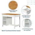 thumbnail image 2 of EUROCO Kitchen Island with Seatings,45" Farmhouse 3-piece Stationary Kitchen Island with 2 Shelves&3 Drawers and Wine Rack for Small Places,White, 2 of 7