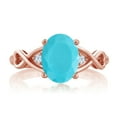 thumbnail image 2 of Gem Stone King 1.59 Ct Oval Green Turquoise 18K Rose Gold Plated Silver Ring (Size 5), 2 of 4
