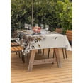 thumbnail image 2 of Outdoor Tablecloth with Umbrella Hole and Zipper, Rabbits Pine Cone Rectangle Table Cloth 54x80 Inch Waterproof Tablecloth, Sweet Home Texture Rustic Leaf Retro Beige Picnic Table Cover for Patio, 2 of 7