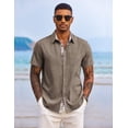 thumbnail image 2 of COOFANDY Men's Beach Shirts Short Sleeve Casual Shirt Summer Hawaiian Linen Shirts, 2 of 6