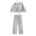 thumbnail image 2 of Kiijoy Big Girls Varsity Outfits Zip Up Baseball Jacket Pants Tracksuit, Sizes 7-8, 2 of 8