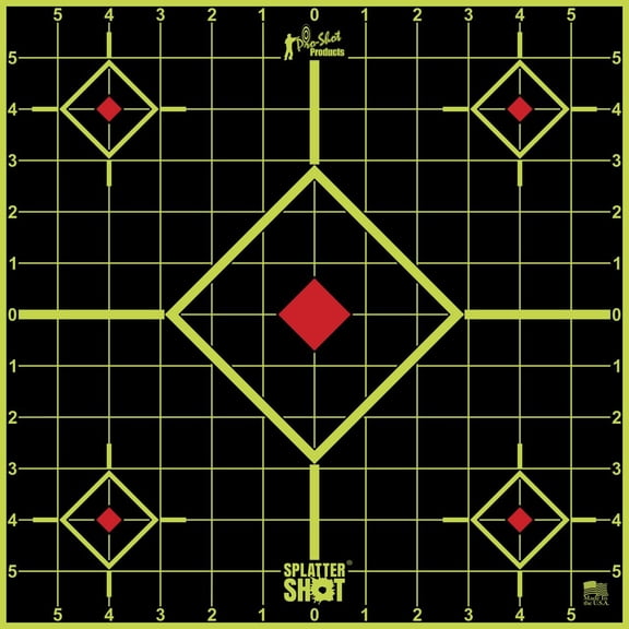 Pro-Shot 12SIGREEN5PK SplatterShot Peel & Stick Sight-in Self-Adhesive Black/Green 5-Diamond 12" 5 Pack