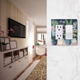 thumbnail image 5 of Yayeee Rocker Switch Wall Plate 3-Gang 6.5"x4.6" Home Decorative Outlet Cover, Green Floral, 5 of 6