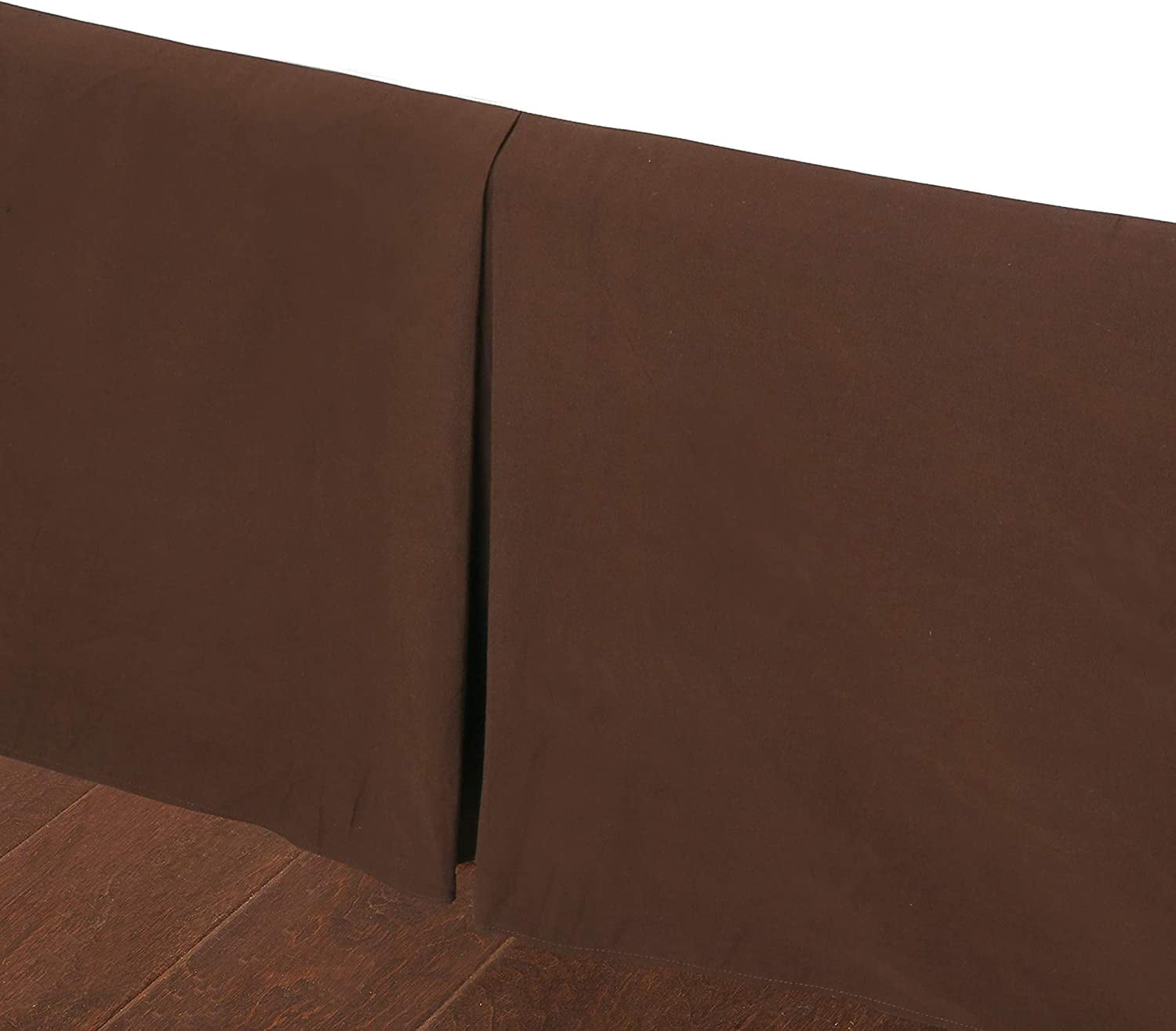Cozy Line Home Fashions Solid Dark Brown Bed Skirt, Dust Ruffle with Split Corners, 16" Drop (King, Queen, Twin)