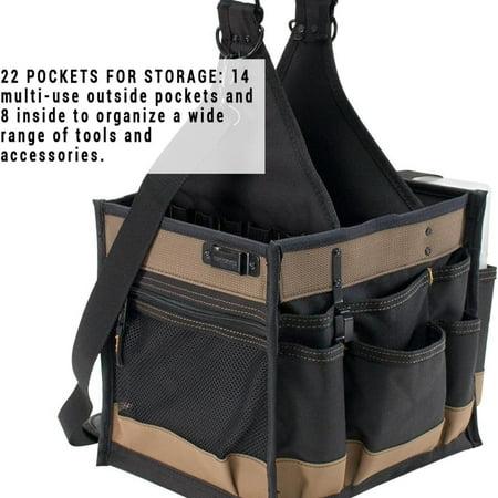 Custom LeatherCraft 1528 Large Electrical and Maintenance Tool Carrier Black