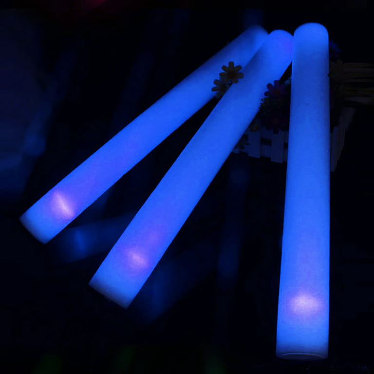 EXCECAR 42PCS Foam Glow Sticks, LED Light Up Foam Sticks with 3