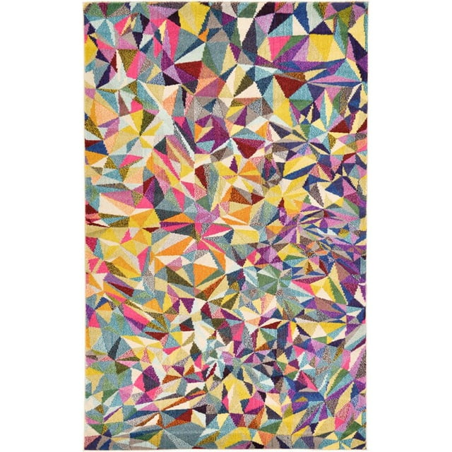 Unique Loom Estrella Geometric Triangles Rug 5' x 8' Rectangle Multi/Beige