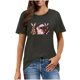 thumbnail image 1 of Mujeres Manga Corta de Verano Tops Pascua Impresa Cuello Redondo, Blusa de Moda Casual para la Primavera, 1 of 5