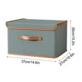 thumbnail image 3 of Caja de almacenamiento de ropa plegable | Organizador de telas para guardarropa y artículos varios | Mango ensanchado reforzado | Inodoro y transpirable | 37x28x26cm | 1 paquete | Solución que, 3 of 4