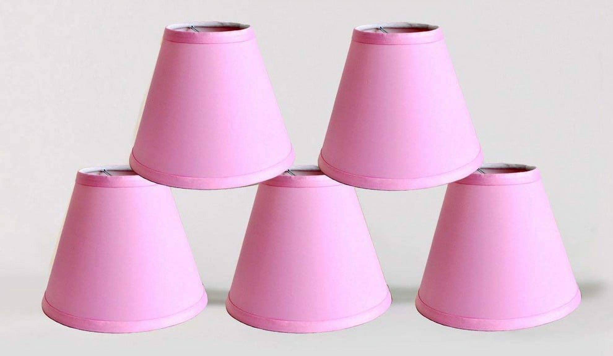 Urbanest Satin Chandelier Clip-on Shade, 3″ Top × 6″ Bottom × 5″ Slant Height – Replacement Lamp Shades for Chandelier, Pendant Light, Wall Sconce & Small Table Lamp, 5-Piece, Pink