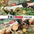 thumbnail image 3 of Qunler Mini Chainsaw, 4 & 6-inch Cordless Small Chain Saw with 2 Batteries 2 Chains, Electric Brushless Chainsaw with Security Lock, Handheld Power Chainsaw for Tree Pruning, Gardening, Wood Cutting, 3 of 14