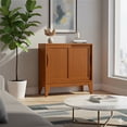 thumbnail image 4 of Harper 30 inch Wide Solid Hardwood Mid-Century Modern Low Storage Cabinet in Teak Brown, 4 of 8
