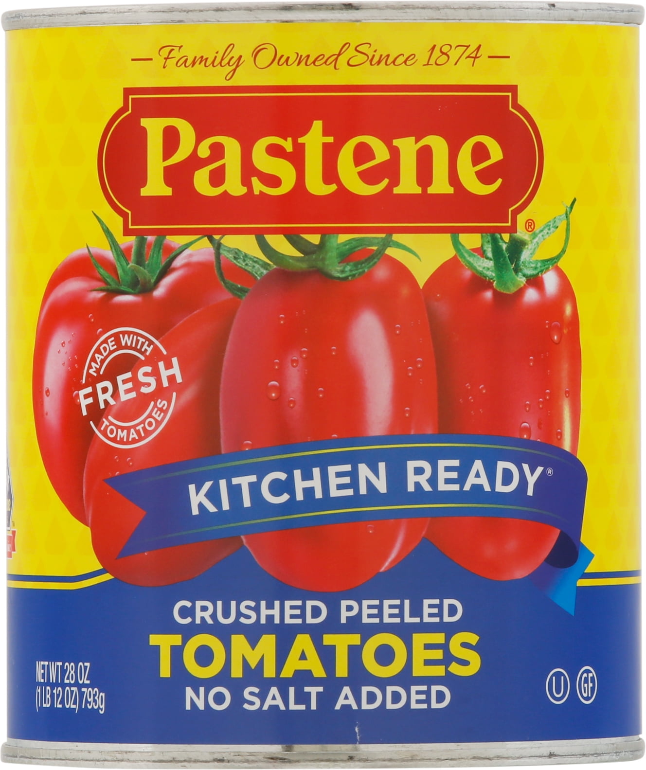 (2 pack) Pastene Ground Peeled Tomatoes, Gluten-Free, 28 oz