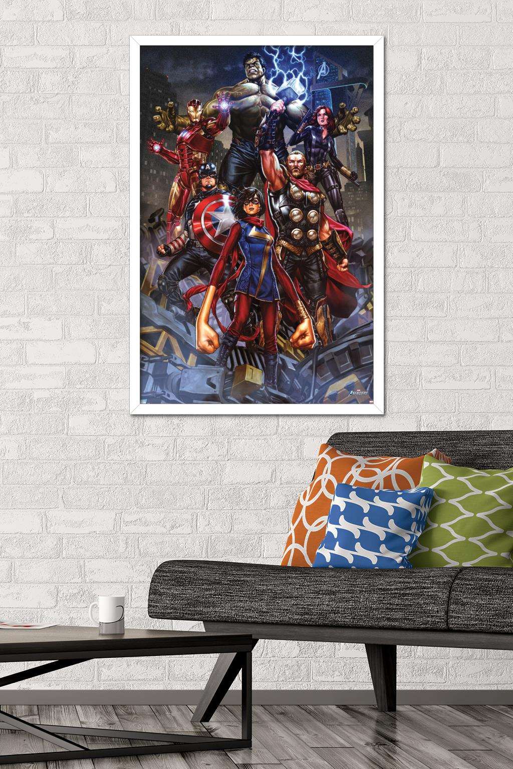 Marvel's Avengers - Unite Wall Poster, 22.375" x 34", Framed