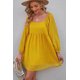 thumbnail image 2 of ABPHQTO Vestido corto estilo babydoll con manga farol y cuello cuadrado amarillo para mujer, 2 of 5