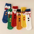thumbnail image 2 of 6 Pairs Christmas Womens Fuzzy Socks Winter Warm Fluffy Soft Slipper Home Sleeping Cute Christmas Socks, 2 of 18
