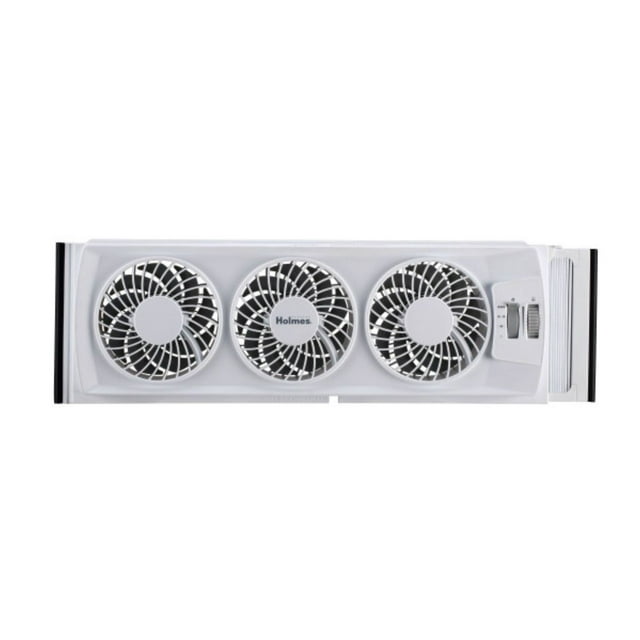 Holmes Window Fan 3 Speed Slim Adjustable Thermostat Reversible White