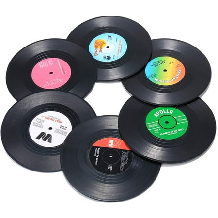 

12 PCS Vinyl Record Coasters Retro Style Vinyl Coasters