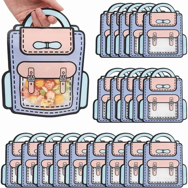 20 bolsas de regalo tipo mochila de 18 x 21 cm, bolsas de regalo de dibujos animados para fiestas, bolsas de regalo reutilizables para fiestas de cumpleaños con asa, bolsas de dulces