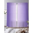 thumbnail image 3 of Purple Ombre Sheer Curtains 108 Inch Length 2 Panels Set for Living Room/Bedroom, Modern Gradient Abstract Art Semi Curtain Sheers Drapes Rod Pocket Curtains Window Treatment Set 52''x108''x2, 3 of 7