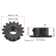 thumbnail image 2 of Uxcell #25 Chain Roller Sprocket, 14mm Bore 1/4" Pitch 16 Tooth Single Strand Chain Sprocket with Set Screws 2Pack, 2 of 6