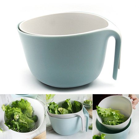 

2-in-1 Washing Colander Bowl Food Strainers with Long Grip Non Slip Base for Fruits Vegetable
