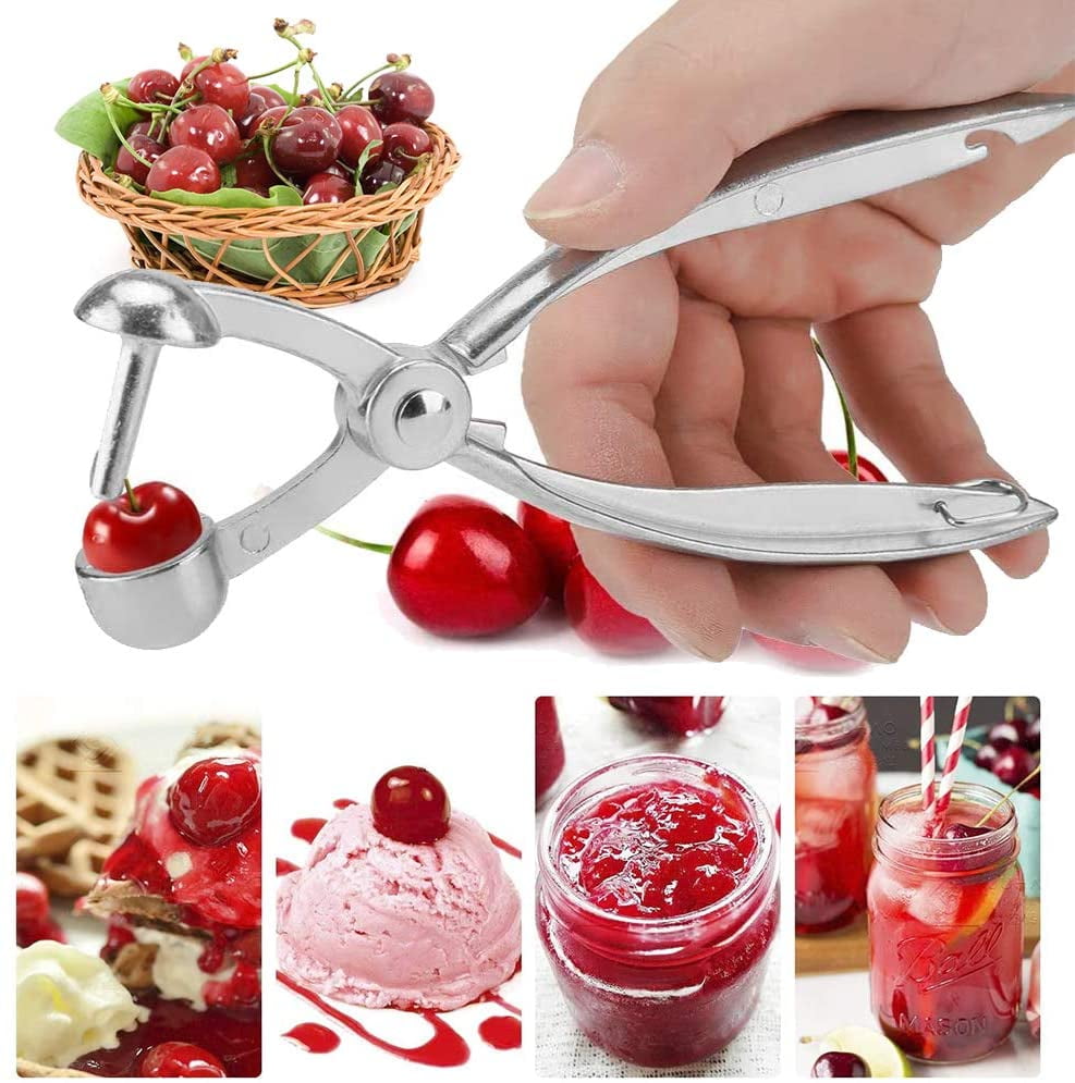 Cherry Olives and Plums Core or Seed Remover Cherry and Oliver Stoner for Making Jam,Cooking,Bake and Making Jelly 2 Pack Cherry Pitter Tool,Cherry Pitter or Stoner Black/Green 