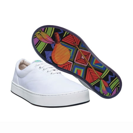 

MaCae Unisex Canvas Lace Up Fashion Shoe With Unique Sole Sports Sneakers Canvas Shoes Casual Shoes Footwear Party Shoes - White/Native 7M/9W