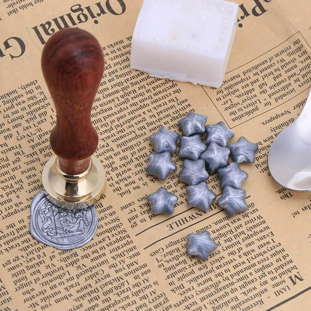 Cuadros Decorativos Gránulo de tableta de sello de cera Pentáculo de 100 piezas en sellado de sello de documentos a granel(6) Tmvgtek embutido en tela